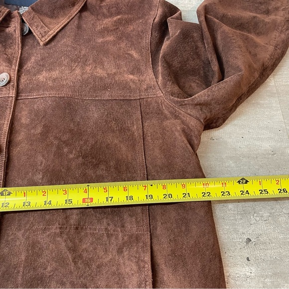 Bernardo Brown Suede Button-Front Jacket - Picture 9 of 13